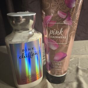 Bath And Body Works Pink Chiffon and Pink Cashmere Body Lotion Set
